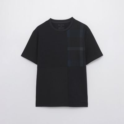 BLACK lab．】テクスチャーミックスパッチワークTシャツ 