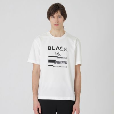 BLACK lab．】マーブルロゴグラフィックTシャツ | BLACK