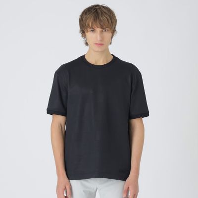 BLACK lab．】エンボスシャドーチェックTシャツ | BLACK