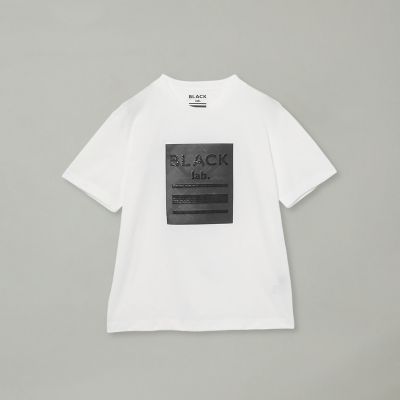 BLACK lab．】テクスチャーミックスグラフィックTシャツ
