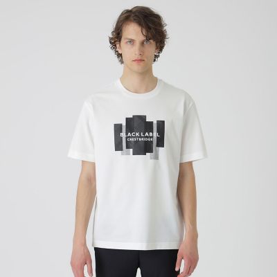 BLACK lab．】ラインストーンジオメトリックロゴTシャツ