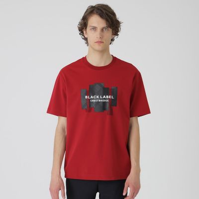 BLACK lab．】ラインストーンジオメトリックロゴTシャツ