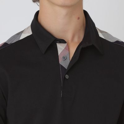 一部店舗限定】ショルダーチェックポロシャツ | BLACK LABEL