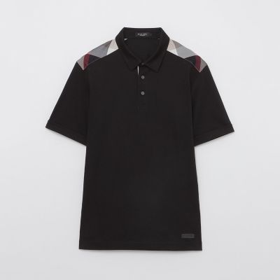 一部店舗限定】ショルダーチェックポロシャツ | BLACK LABEL