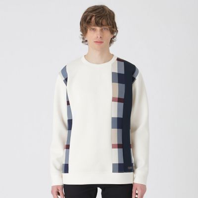 ＜BLACK LABEL CRESTBRIDGE (Men)＞【一部店舗限定】ストライプパッチワークスウェットシャツ