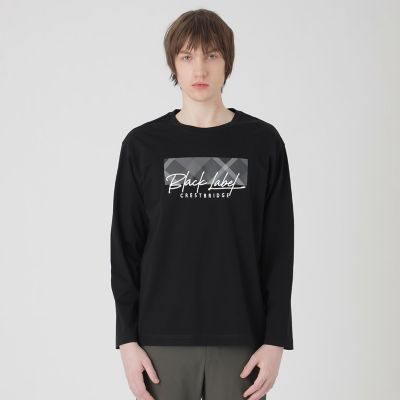 一部店舗限定】チェックコンビロゴカットソー | BLACK LABEL