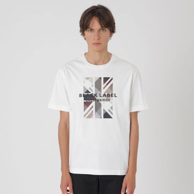 BLACK lab．】エンボスシャドーチェックTシャツ | BLACK