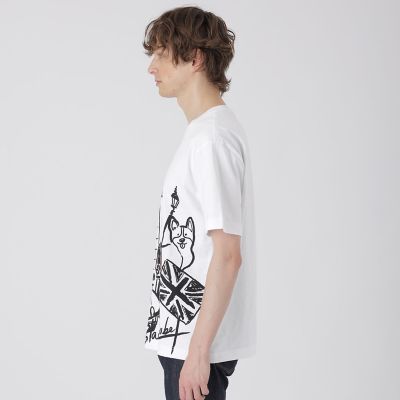 希少！限定！M！ホワイト！デプス×バスブリゲード ダブルネーム ロゴ Tシャツ WEB・一部店舗限定】パネルブリティッシュアイコンTシャツ | BLACK