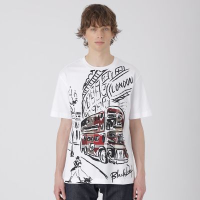 希少！限定！M！ホワイト！デプス×バスブリゲード ダブルネーム ロゴ Tシャツ WEB・一部店舗限定】パネルロンドンバスTシャツ | BLACK LABEL