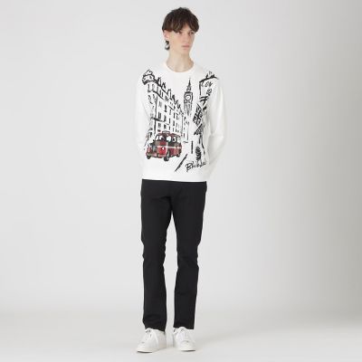 一部店舗限定】パネルブリティッシュグラフィックカットソー | BLACK