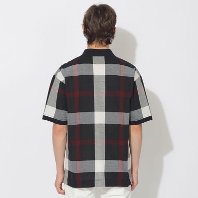 ブラックレーベルクレストブリッジ新品ブラック サイドチェック半袖ポロシャツ M WEB限定】スラブクレストブリッジチェックポロシャツ | BLACK LABEL