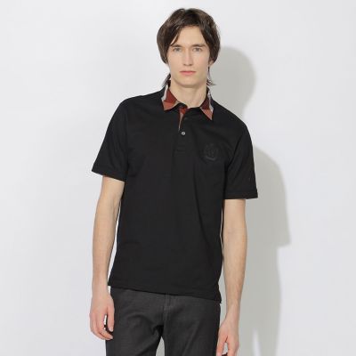 WEB・一部店舗限定】パーシャルチェックポロシャツ | BLACK LABEL