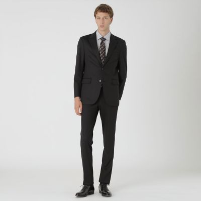 BE FLEX SUIT】シャドーストライプトラウザーズ | BLACK