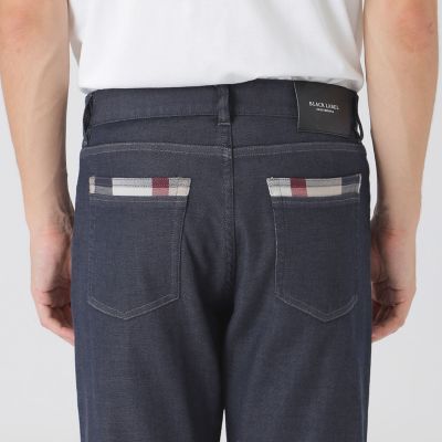 ダブルフェイスクレストブリッジチェックデニムパンツ | BLACK LABEL