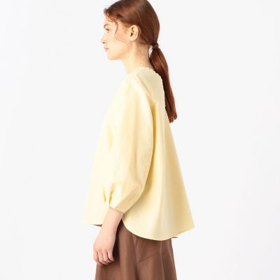 ライトモールスキン　ラッフルネックプルオーバー