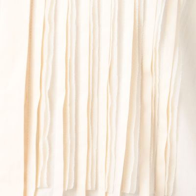 ホワイトコンビネーション　フロントタックチュニックシャツ