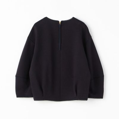 ナップコットン　クルーネックブラウス
