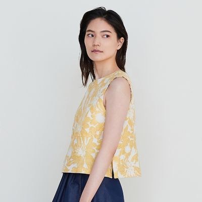 ハニーフラワージャカード　ノースリーブブラウス