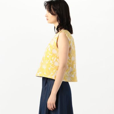 ハニーフラワージャカード　ノースリーブブラウス