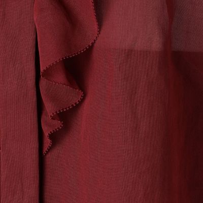 ルコットンオーガンジー　フロントフリルブラウス
