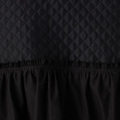 ブラックコンビネーション　ペプラムブラウス