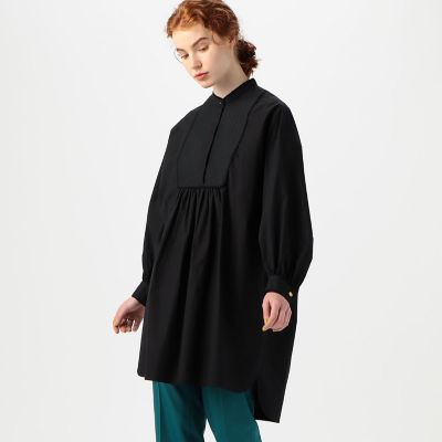 ＜maison TOMORROWLAND＞ブラックコンビネーション　ボザムチュニックシャツ
