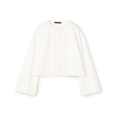 カットソーコンビネーション　ショートブラウス
