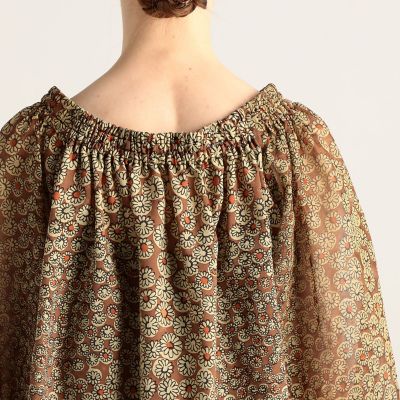 美品◯トゥモローランド　3万円　フルーレットプリント ギャザーネックブラウス 美品◯トゥモローランド 3万円 フルーレットプリント ギャザー