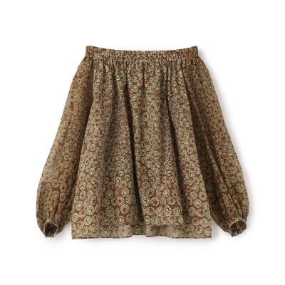 フルーレットプリント ギャザーネックブラウス | maison TOMORROWLAND