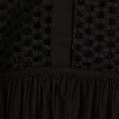 ブラックコンビネーション　モールボザムチュニックシャツ