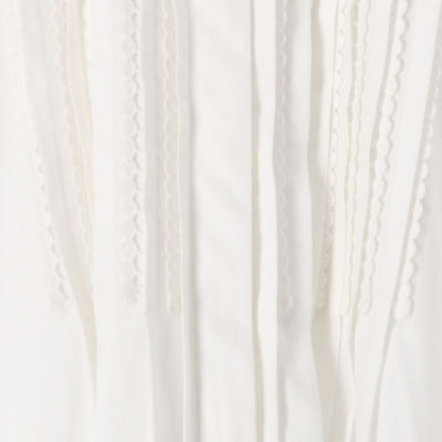 ホワイトコンビネーション サークルレースロングブラウス | maison