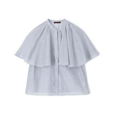 maison TOMORROWLAND/メゾン トゥモローランド コットンシルク ケープカラーブラウス