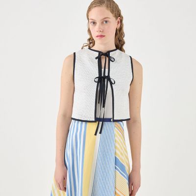 トゥモローランド　シルバーネットクロス フロンタブルトップス　24SS　完売品 シルバーネットクロス フロンタブルトップス | maison TOMORROWLAND