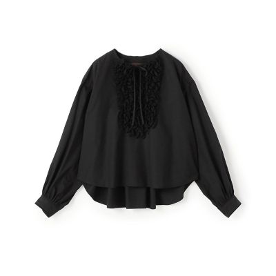 maison TOMORROWLAND/メゾン トゥモローランド ブラックコンビネーション フリルブラウス