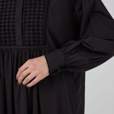 ブラックコンビネーション　ロングブラウス