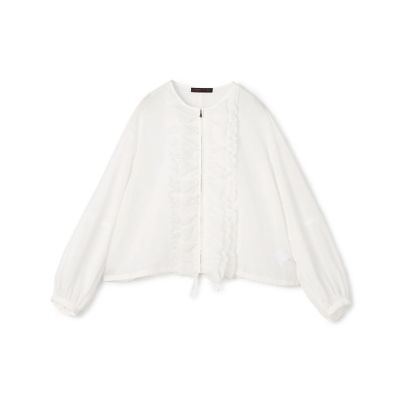 maison TOMORROWLAND/メゾン トゥモローランド ルコットンオーガンジー ジップアップブラウス