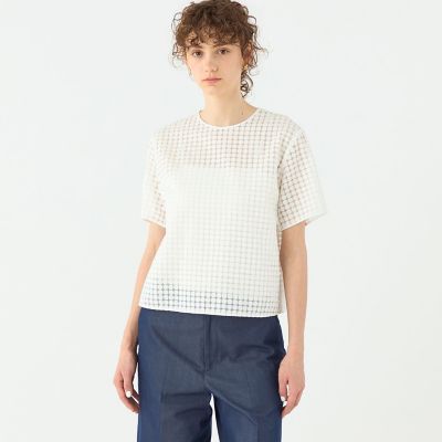 ピッコロドット　ハーフスリーブブラウス