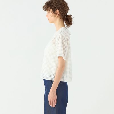 ピッコロドット　ハーフスリーブブラウス