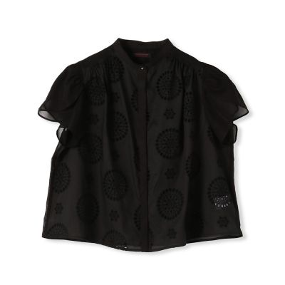 【予約商品６月下旬以降順次お届け】コットンコンビネーション　ペタルスリーブブラウス