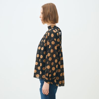 TOMORROWLAND 24AW ラルジュドットプリント バックリボンブラウス ラルジュドットプリント バックリボンブラウス