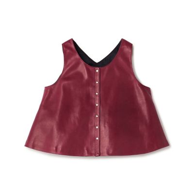 【送料無料】maison TOMORROWLAND/メゾン トゥモローランド ベジタブルレザー フロンタブルジレ 37ダークレッド トップス【三越伊勢丹/公式】