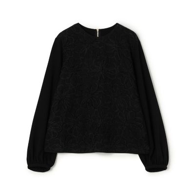 【美品】 Blumarine 長袖ニットカットソー 38 オフホワイト×黒 ブラックコンビネーション カットソーコンビプルオーバー