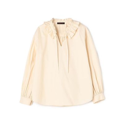 ＜maison TOMORROWLAND＞ライトモールスキン　ラッフルブラウス