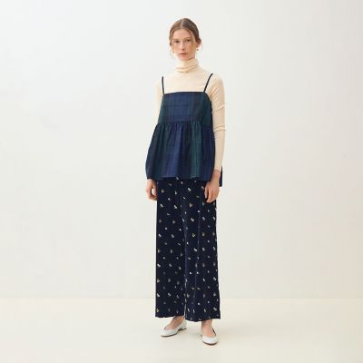 ポリエステルシルクタフタチェック キャミソールトップス | maison