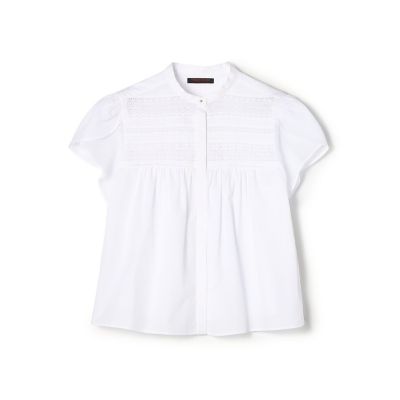 ＜maison TOMORROWLAND＞コットンコンビネーション　ペタルスリーブブラウス