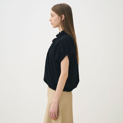 TOMORROWLAND新品 スラブジャージードローストリングプルオーバー黒 スラブジャージー ドローストリングプルオーバー | maison