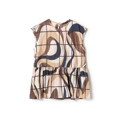 ＜maison TOMORROWLAND＞【予約商品４月下旬以降順次お届け】アイレットウェーブプリント　チュチュブラウス