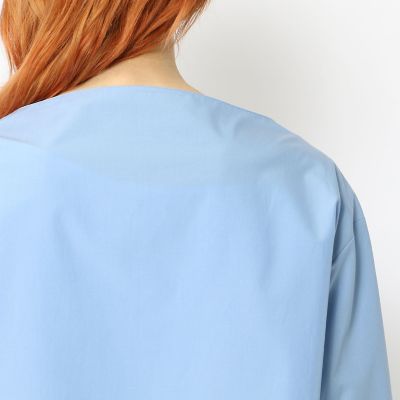 コットンタイプライター　ボートネックブラウス