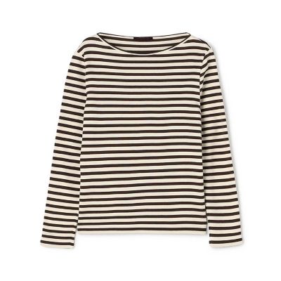 ＜maison TOMORROWLAND＞コットンフライスボーダー　ロングスリーブプルオーバー