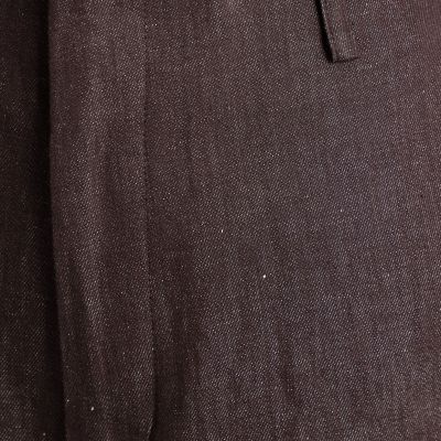 コットンリネンデニム　ハイウエストワイドパンツ